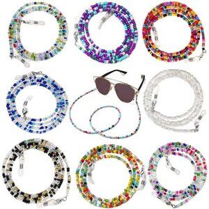 8 Pcs Beaded Eyeglass Chains for Women & Girls, Multifunction Colorful Mask
